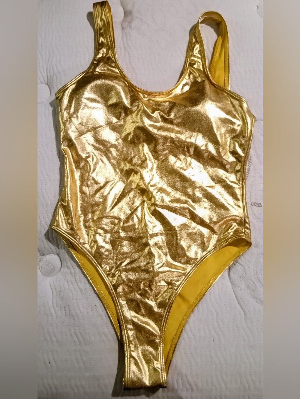 Shimmering Gold Womens Size Small One-Piece Bodysuit